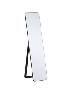 HOMCOM Full Length Mirror, Free Standing or Wall Hanging, Tall Full Body Mirror for Bedroom, Hallway, Black 831-390BK