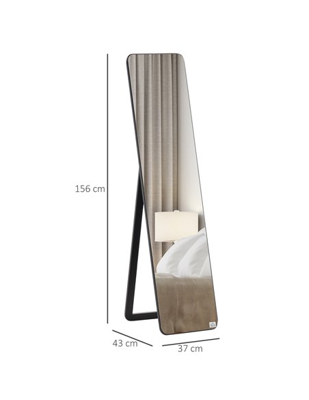 HOMCOM Full Length Mirror, Free Standing or Wall Hanging, Tall Full Body Mirror for Bedroom, Hallway, Black 831-390BK - pic 94189 | FastDaddyshop