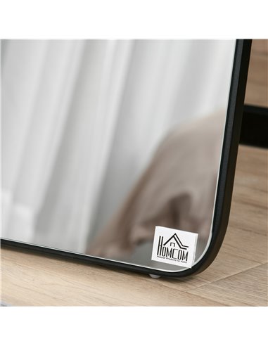 HOMCOM Full Length Mirror, Free Standing or Wall Hanging, Tall Full Body Mirror for Bedroom, Hallway, Black 831-390BK