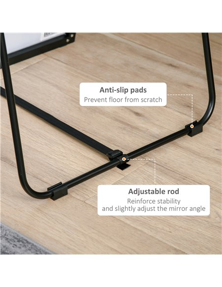 HOMCOM Free Standing Mirror w/ Anti-Slip Pads & Explosion-Proof Film for Bedroom & Dressing Room, 160 x 40cm, Black 831-387 - pic 94203 | FastDaddyshop