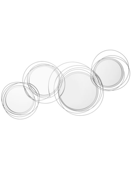 HOMCOM Metallic Artistry: Modern Silver Mirror Wall Sculptures, Decorative Hangings for Living, Dining & Bedrooms 830-651V00SR - pic 94223 | FastDaddyshop