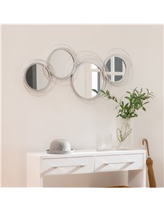 HOMCOM Metallic Artistry: Modern Silver Mirror Wall Sculptures, Decorative Hangings for Living, Dining & Bedrooms 830-651V00SR 2