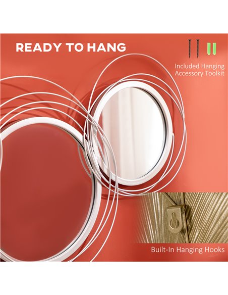 HOMCOM Metallic Artistry: Modern Silver Mirror Wall Sculptures, Decorative Hangings for Living, Dining & Bedrooms 830-651V00SR - pic 94227 | FastDaddyshop