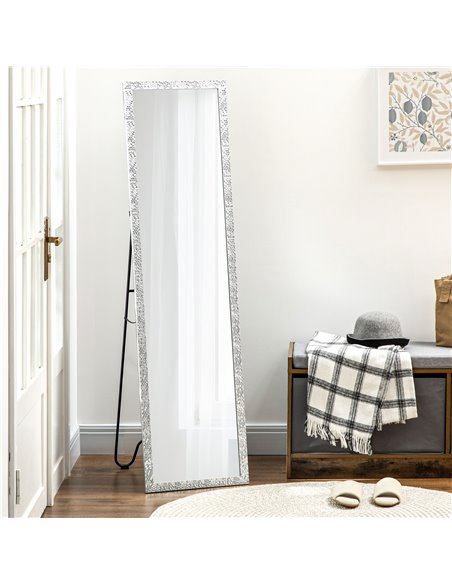 HOMCOM Full-Length Free Standing Dressing Mirror with PS Frame, Bedroom and Living Room, White 831-617V00SR - pic 94251 | FastDaddyshop