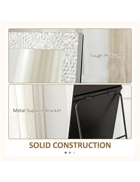 HOMCOM Full-Length Free Standing Dressing Mirror with PS Frame, Bedroom and Living Room, White 831-617V00SR - pic 94256 | FastDaddyshop