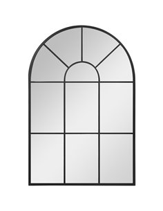 HOMCOM Arched Wall Mirror Modern, 91 x 60 cm, Window Style for Living Room, Bedroom, Sleek Design, Black 830-631V01BK
