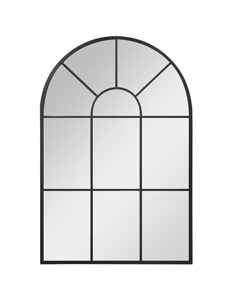 HOMCOM Arched Wall Mirror Modern, 91 x 60 cm, Window Style for Living Room, Bedroom, Sleek Design, Black 830-631V01BK - pic 94259 | FastDaddyshop