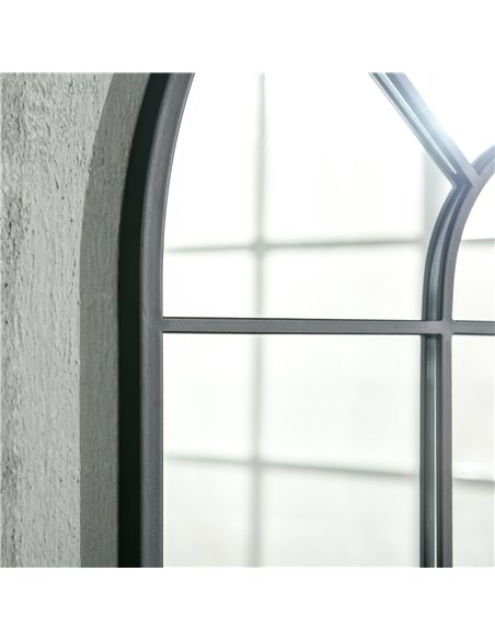 HOMCOM Arched Wall Mirror Modern, 91 x 60 cm, Window Style for Living Room, Bedroom, Sleek Design, Black 830-631V01BK - pic 94266 | FastDaddyshop