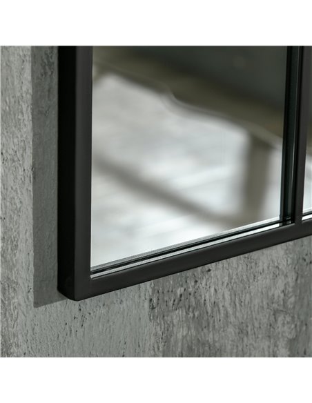 HOMCOM Arched Wall Mirror Modern, 91 x 60 cm, Window Style for Living Room, Bedroom, Sleek Design, Black 830-631V01BK - pic 94267 | FastDaddyshop