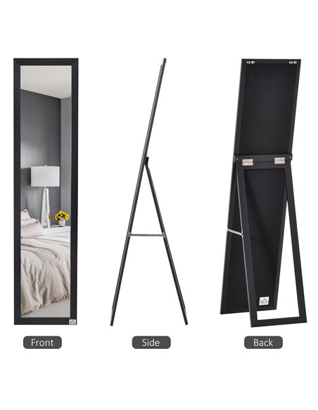 HOMCOM Bedroom Full Length Mirror, Free Standing or Wall Mounted Dressing Mirror, 37 x 154 cm 831-389BK - pic 94280 | FastDaddyshop