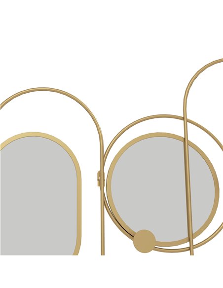 HOMCOM Decorative Metal Wall Mirror with Coat Hooks, Modern Art for Living Room Bedroom, Gold Tone 830-810V00GD - pic 94321 | FastDaddyshop