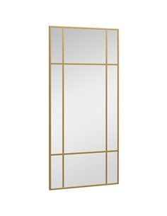 HOMCOM Rectangle Wall Mirror, 110 x 50cm Window Style Vanity Mirror with Metal Frame, Decorative Hanging Mirror for Living Room,