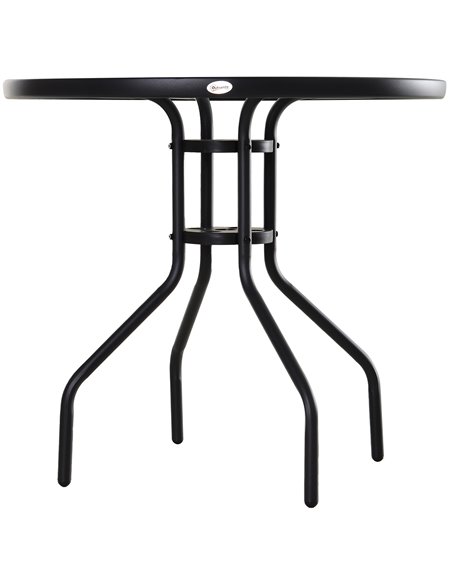 Outsunny Bistro Table Outdoor Round Dining Coffee Table Tempered Glass Top  Side Table Patio Garden - 80cm Diameter - pic 9434 | FastDaddyshop