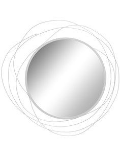 HOMCOM Abstract Metal Wire Wall Mirror, with Accessories - Silver 830-823V00SR
