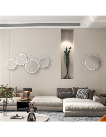 HOMCOM Abstract Metal Wire Wall Mirror, with Accessories - Silver 830-823V00SR - pic 94347 | FastDaddyshop