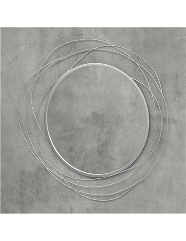 HOMCOM Abstract Metal Wire Wall Mirror, with Accessories - Silver 830-823V00SR
