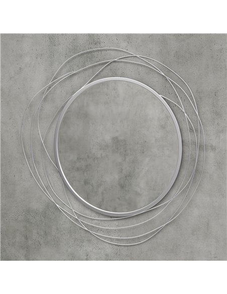 HOMCOM Abstract Metal Wire Wall Mirror, with Accessories - Silver 830-823V00SR - pic 94348 | FastDaddyshop