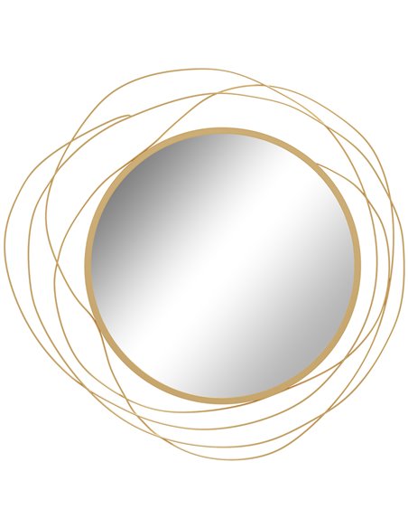 HOMCOM Abstract Metal Wire Wall Mirror, with Accessories - Gold Tone 830-823V00GD - pic 94349 | FastDaddyshop