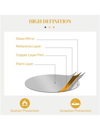 HOMCOM Abstract Metal Wire Wall Mirror, with Accessories - Gold Tone 830-823V00GD