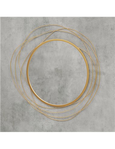 HOMCOM Abstract Metal Wire Wall Mirror, with Accessories - Gold Tone 830-823V00GD