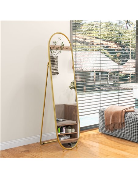 HOMCOM 40 x 160cm Full Length Mirror, Floor Standing, Wall-Mounted or Leaning Against Wall Tall Mirror w/ Support Frame 831-777V - pic 94359 | FastDaddyshop