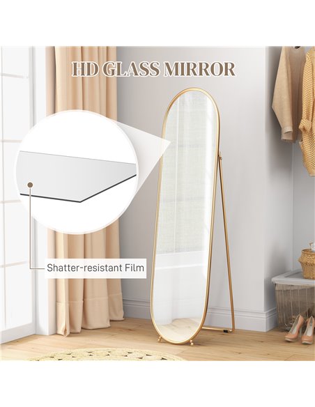 HOMCOM 40 x 160cm Full Length Mirror, Floor Standing, Wall-Mounted or Leaning Against Wall Tall Mirror w/ Support Frame 831-777V - pic 94362 | FastDaddyshop