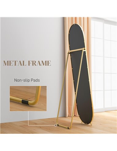 HOMCOM 40 x 160cm Full Length Mirror, Floor Standing, Wall-Mounted or Leaning Against Wall Tall Mirror w/ Support Frame 831-777V