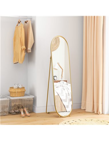 HOMCOM 40 x 160cm Full Length Mirror, Floor Standing, Wall-Mounted or Leaning Against Wall Tall Mirror w/ Support Frame 831-777V