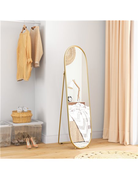 HOMCOM 40 x 160cm Full Length Mirror, Floor Standing, Wall-Mounted or Leaning Against Wall Tall Mirror w/ Support Frame 831-777V - pic 94365 | FastDaddyshop