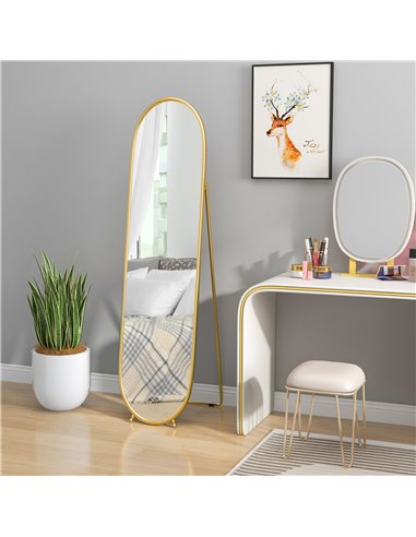 HOMCOM 40 x 160cm Full Length Mirror, Floor Standing, Wall-Mounted or Leaning Against Wall Tall Mirror w/ Support Frame 831-777V