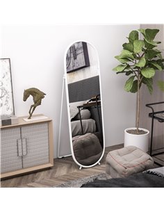 HOMCOM 40 x 160cm Full Length Mirror, Floor Standing, Wall-Mounted or Leaning Against Wall Oval Full Body Mirror w/ Support Fram 2