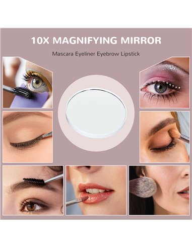 HOMCOM Hollywood Vanity Mirror with Lights, Large 63x50 cm Lighted Makeup Mirror with 3 Colour, 10X Magnifying, USB Charging Por