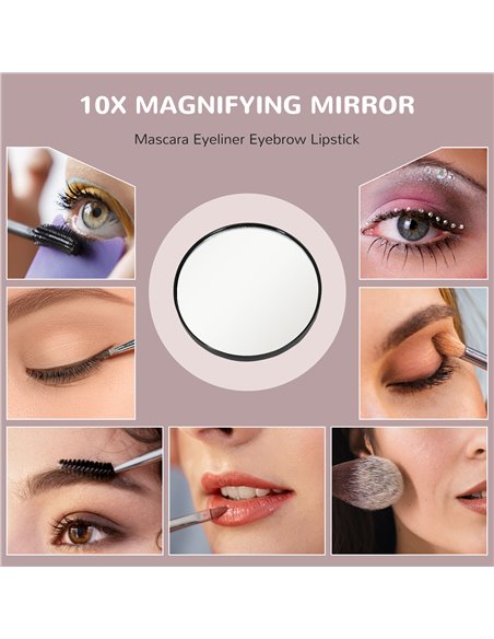 HOMCOM LED Light Tabletop Makeup Mirror, with Adjustable Settings 505-015V70BK - pic 94401 | FastDaddyshop