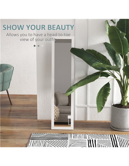 HOMCOM Rustic Full Length Mirror, Hanging and Freestanding Floor Mirror, Farmhouse Decorative Wall Mirror, for Living Room, Bedr - pic 94406 | FastDaddyshop