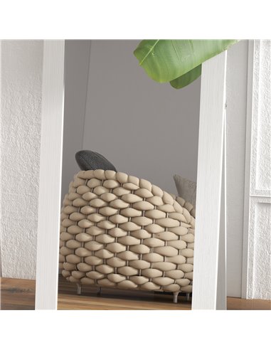 HOMCOM Rustic Full Length Mirror, Hanging and Freestanding Floor Mirror, Farmhouse Decorative Wall Mirror, for Living Room, Bedr