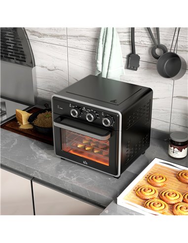 HOMCOM Air Fryer Oven, 20L Mini Oven, Countertop Convection Oven with Adjustable Temp and Timer, Oil-Less Cooking, 1400W 800-170