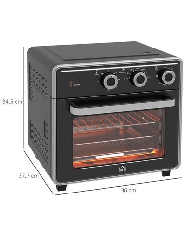 HOMCOM Air Fryer Oven, 20L Mini Oven, Countertop Convection Oven with Adjustable Temp and Timer, Oil-Less Cooking, 1400W 800-170