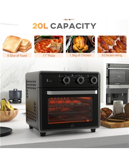 HOMCOM Air Fryer Oven, 20L Mini Oven, Countertop Convection Oven with Adjustable Temp and Timer, Oil-Less Cooking, 1400W 800-170 - pic 94415 | FastDaddyshop