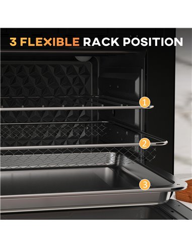 HOMCOM Air Fryer Oven, 20L Mini Oven, Countertop Convection Oven with Adjustable Temp and Timer, Oil-Less Cooking, 1400W 800-170