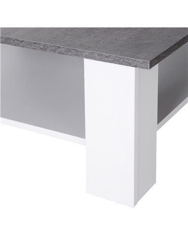 HOMCOM 2 Tier Vintage Style Coffee Table Square Side Desk Storage Shelf Indoor Home Living Room Furniture