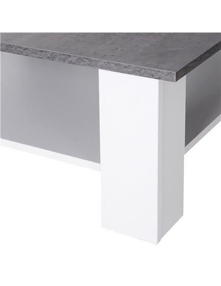 HOMCOM 2 Tier Vintage Style Coffee Table Square Side Desk Storage Shelf Indoor Home Living Room Furniture - pic 9442 | FastDaddyshop