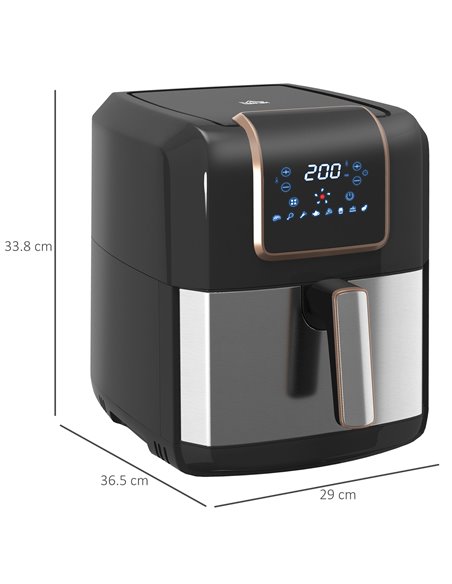 HOMCOM 6.5L Air Fryer, 1700W Air Fryer Oven with Digital Display, Adjustable Temperature, Timer & Nonstick Basket for Oil 800-12 - pic 94423 | FastDaddyshop