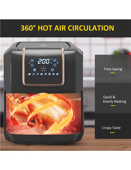 HOMCOM 6.5L Air Fryer, 1700W Air Fryer Oven with Digital Display, Adjustable Temperature, Timer & Nonstick Basket for Oil 800-12 - pic 94427 | FastDaddyshop