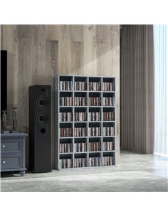 HOMCOM CD Storage Unit with Adjustable Shelves, 89 x 130.5 cm, Cement Grey 831-040V80LG 2