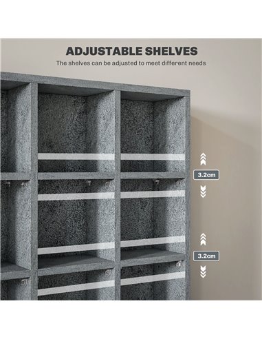 HOMCOM CD Storage Unit with Adjustable Shelves, 89 x 130.5 cm, Cement Grey 831-040V80LG