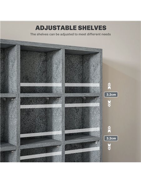 HOMCOM CD Storage Unit with Adjustable Shelves, 89 x 130.5 cm, Cement Grey 831-040V80LG - pic 94434 | FastDaddyshop