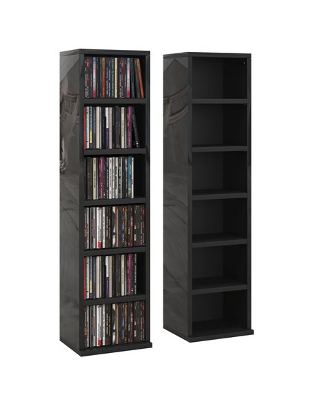 HOMCOM Set of Two 102 CD Storage Units - High Gloss Black 833-872V01BK - pic 94439 | FastDaddyshop