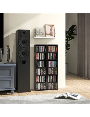 HOMCOM Set of Two 102 CD Storage Units - High Gloss Black 833-872V01BK