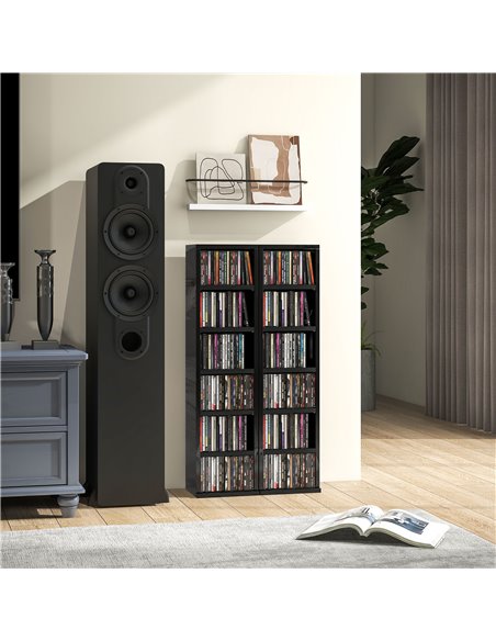 HOMCOM Set of Two 102 CD Storage Units - High Gloss Black 833-872V01BK - pic 94440 | FastDaddyshop