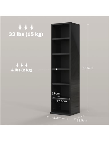 HOMCOM Set of Two 102 CD Storage Units - High Gloss Black 833-872V01BK